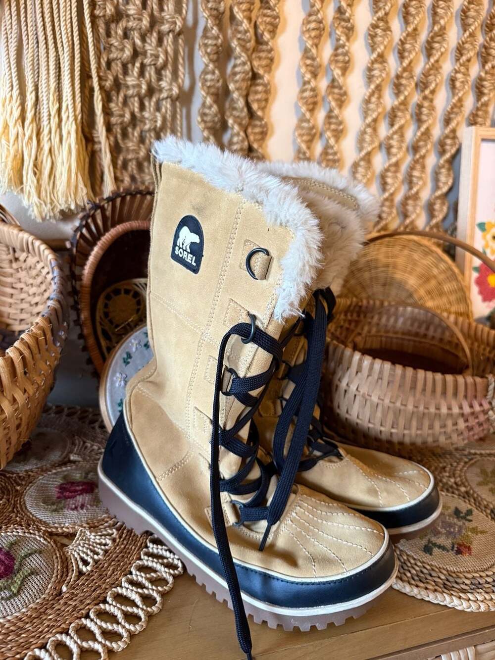 Sorel Tivoli High II Waterproof Winter Boots NL2093-373 Curry Tan Suede